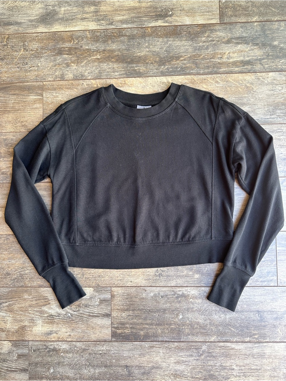 Sweaty Betty Black Cropped Crewneck Sweatshirt
